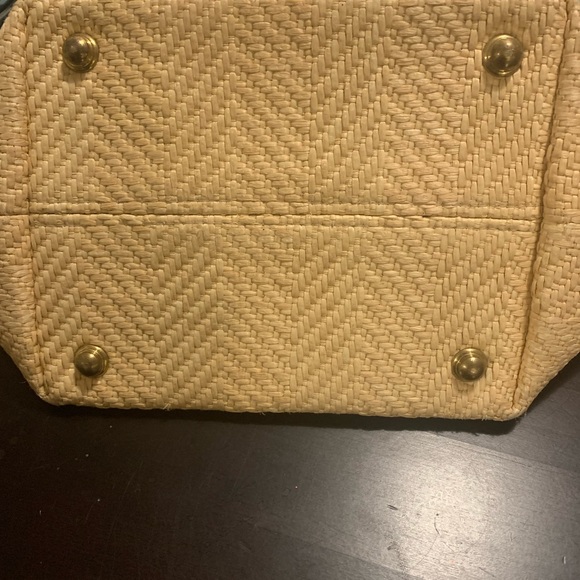 Mena New York Straw Bag with Blue Fringe - Picture 6 of 10